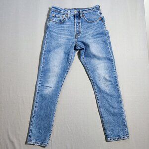 Levi's 501 S Skinny Classic jeans women's size W26/L28 medium washed denim blue